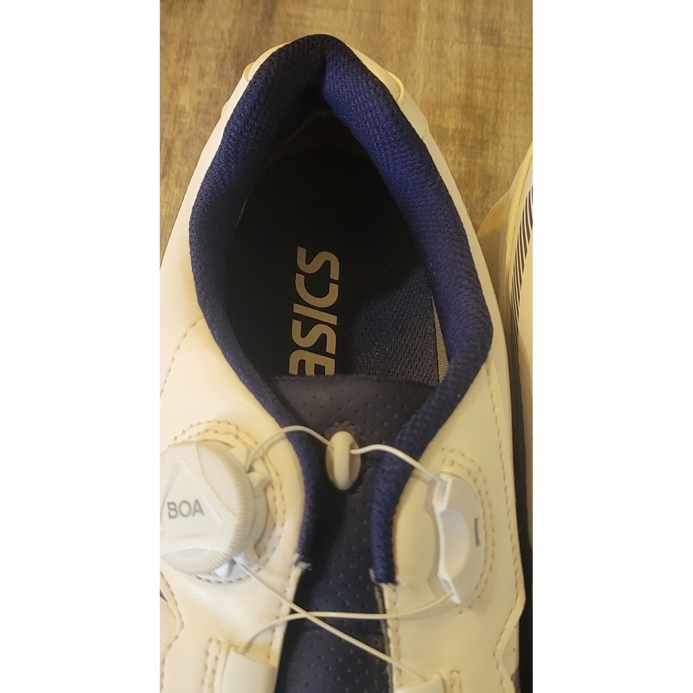 Asics Gel-Preshot Boa Laces Mens 9.5 Golf Shoes 1113A003 White Blue Orange EUC - Picture 12 of 15
